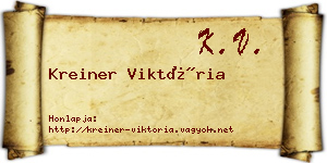 Kreiner Viktória névjegykártya